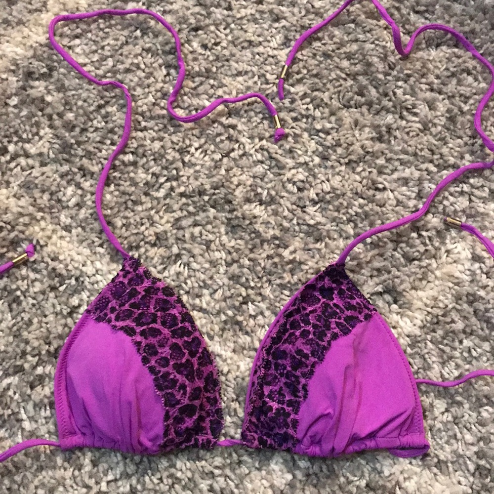 Cheetah print lined bathing suit top